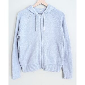 UNIQLO Fuzzy Cozy Full Zip Hoodie Sweatshirt Light Blue Size S